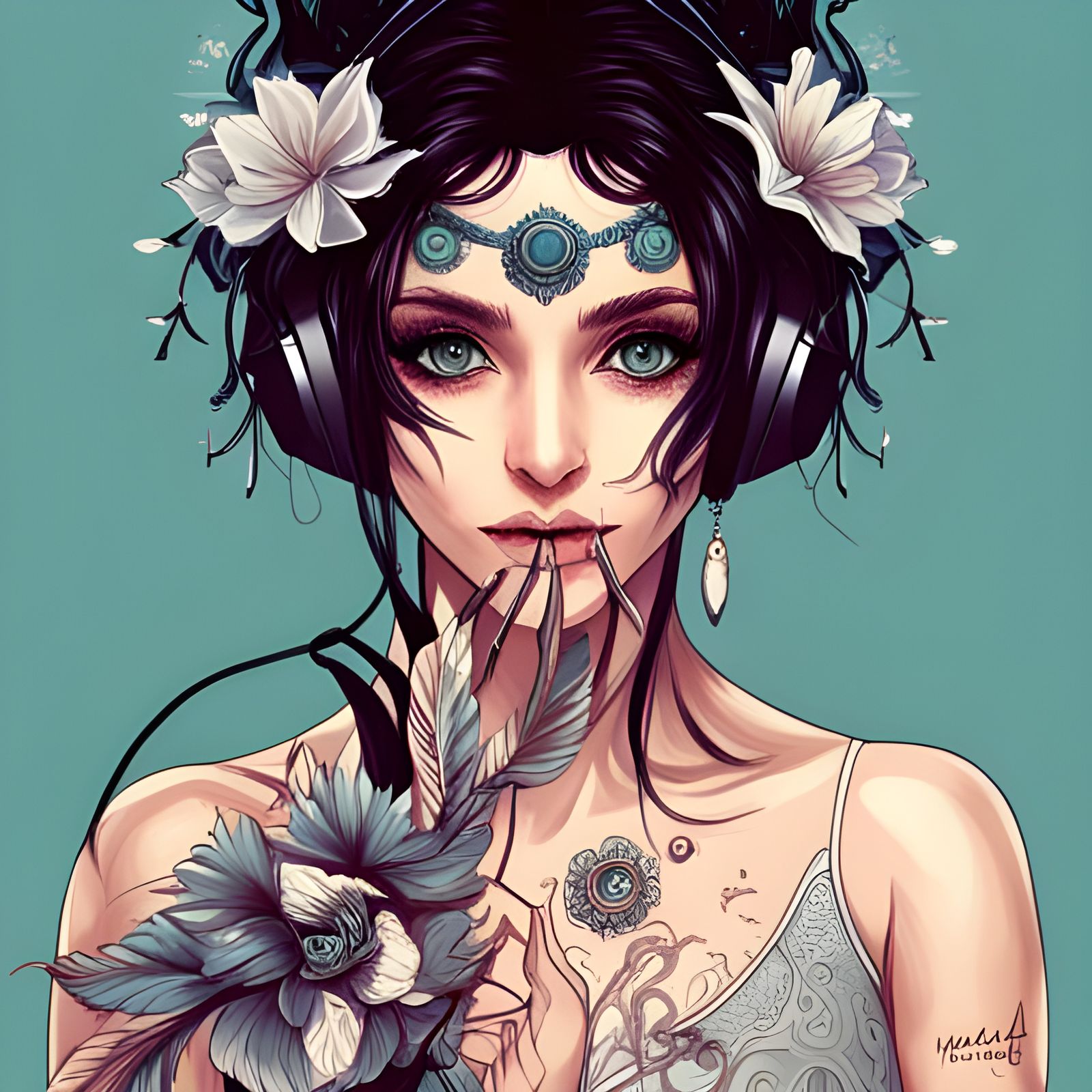 Beautiful Anime Streamer Girl with Expressive Eyes