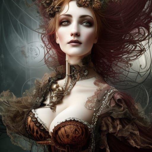 Victorian Steampunk Corset in Hyperrealistic 3D