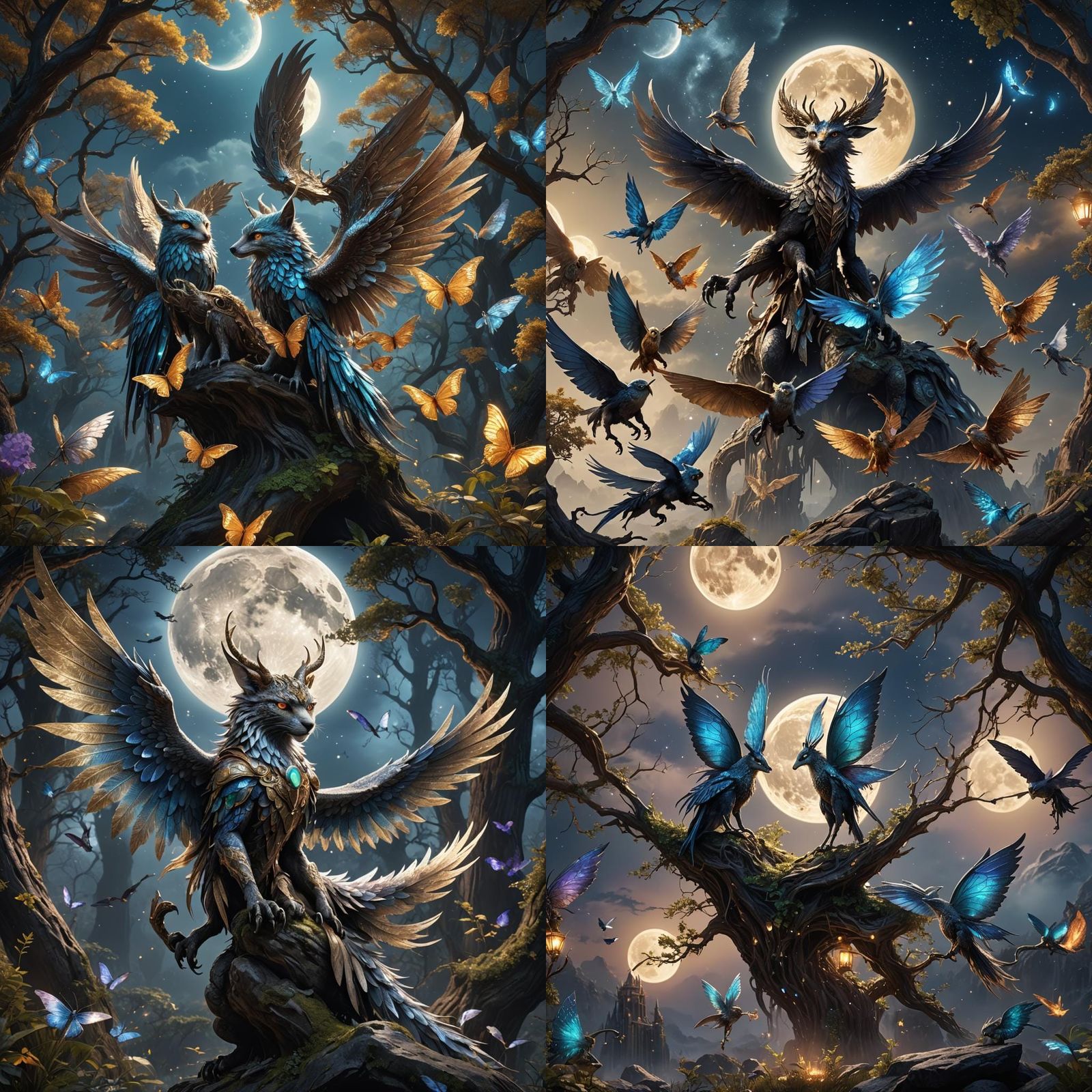 Majestic Moon Creatures in Fantasy Concept Art