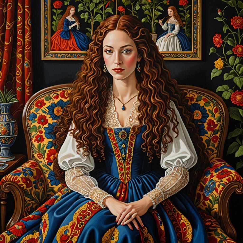 Regal Woman Portrait in Noir Art Style