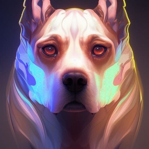 Mystic Dog Portrait in Hyperdetailed Style