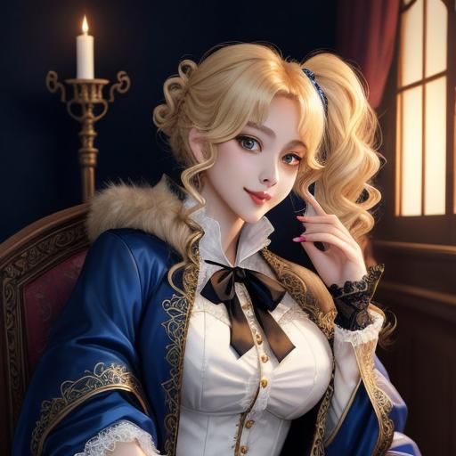 Elegant Vampire in Anime Key Visual Style