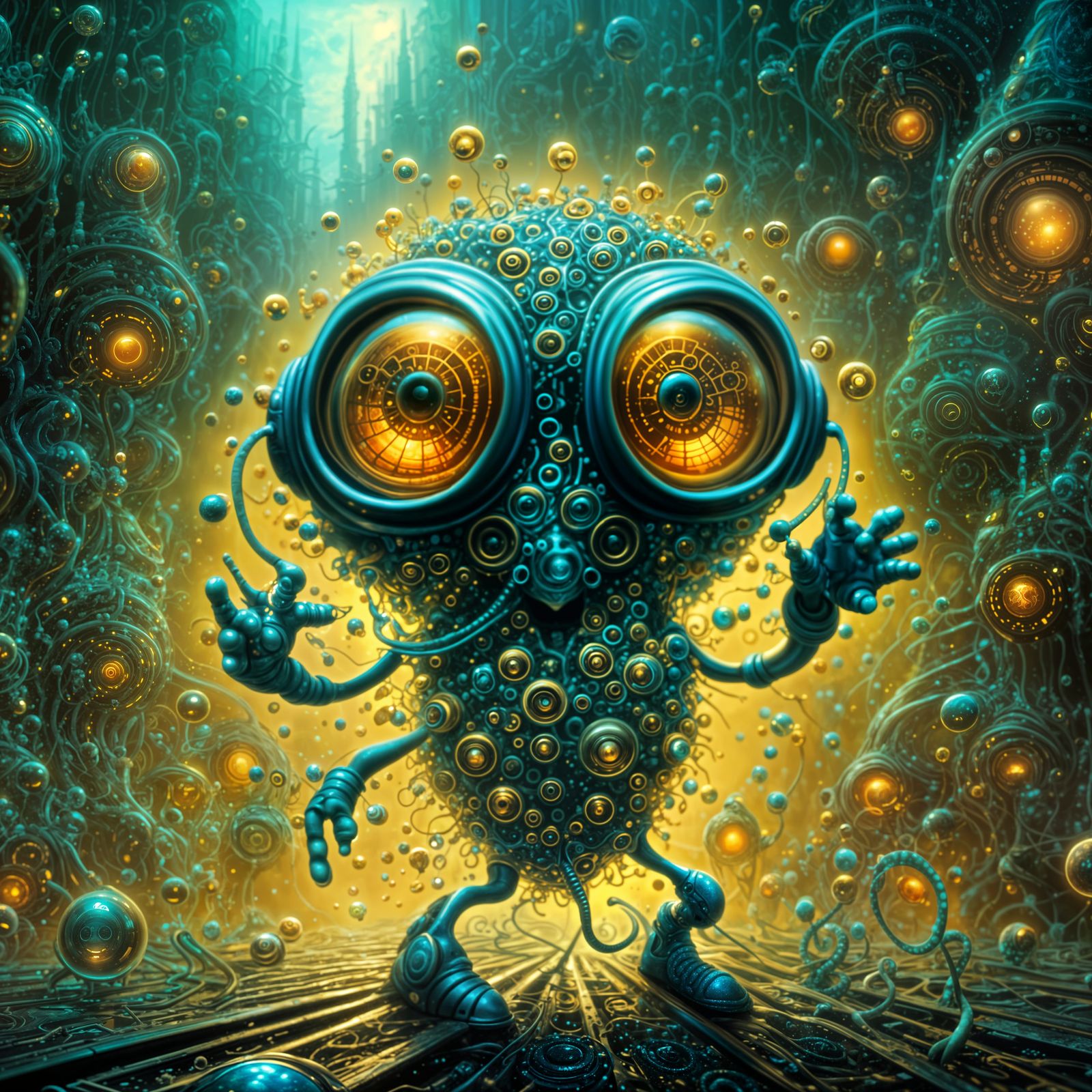 Cyberpunk Amoeba in Rave Mode