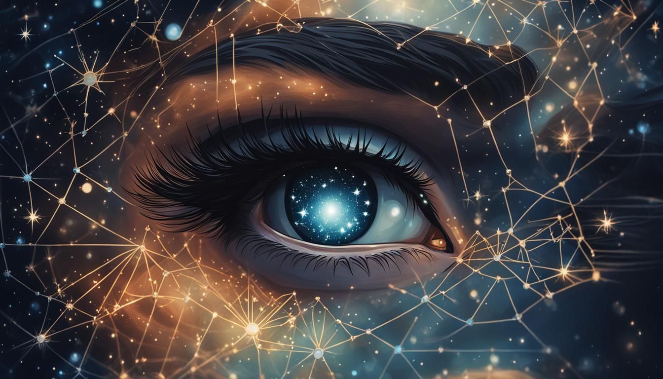 Celestial Portrait: Sky Reflections in Shadowy Figure