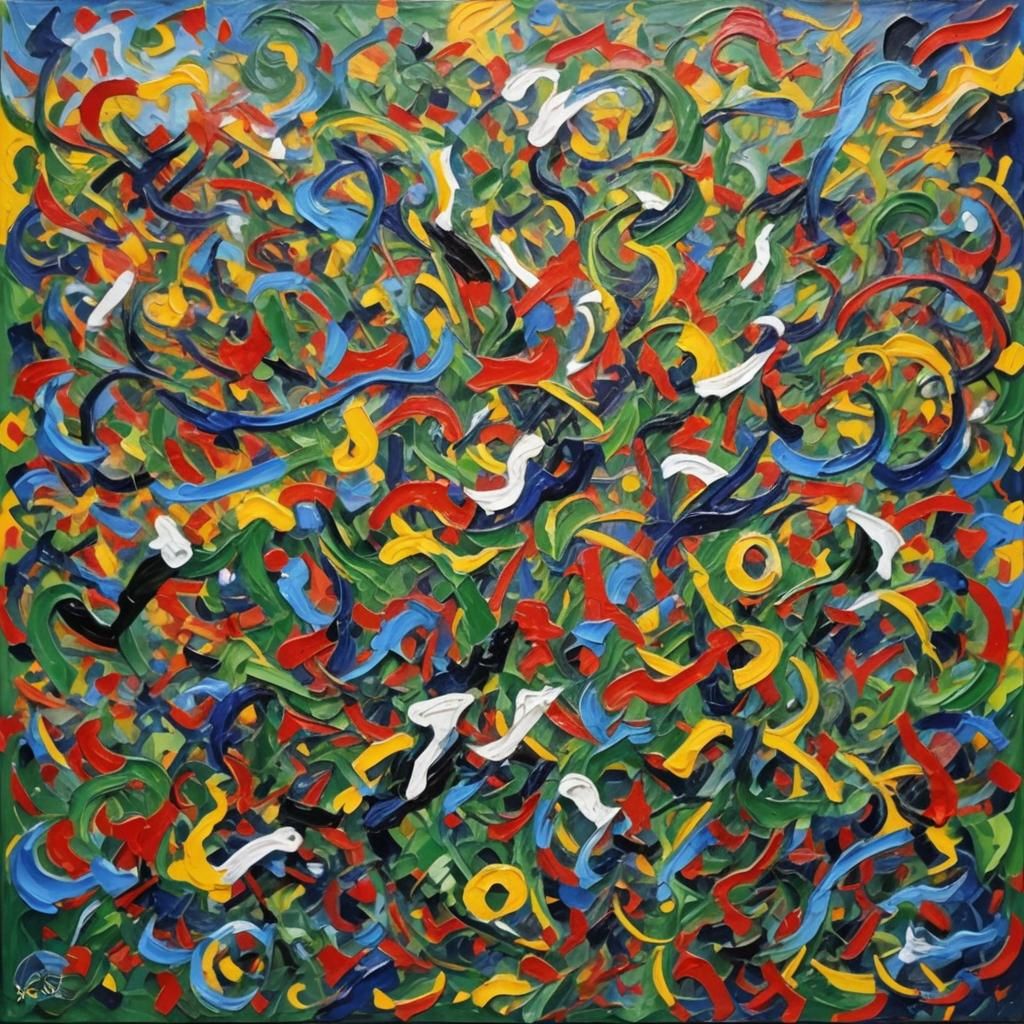 Colorful Expressionist Oil Painting with Textured Paint