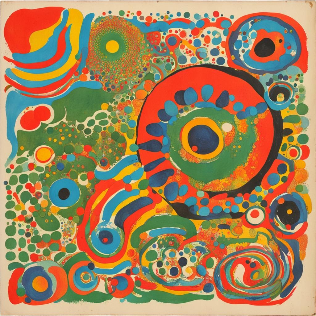 Groovy Asemic Album Cover Art in 1960s Style