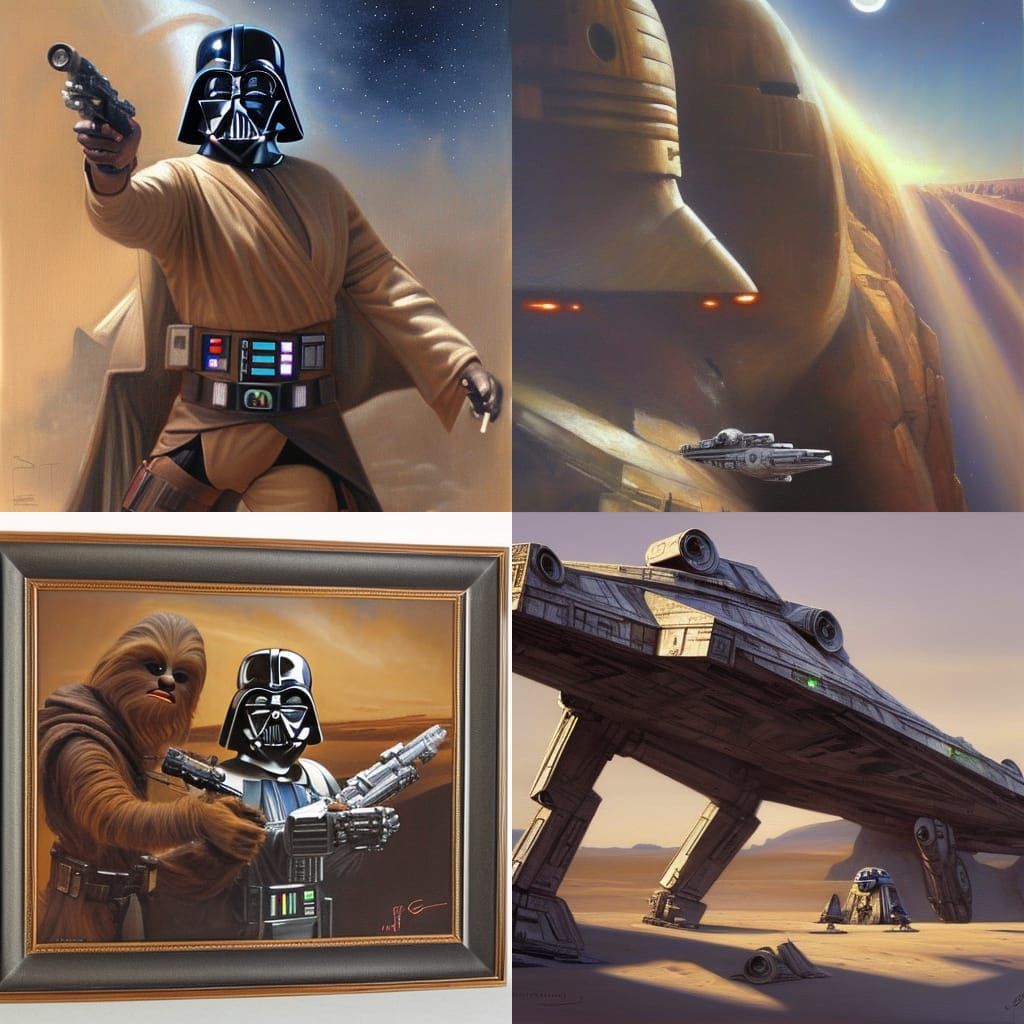 Star Wars Scene as Oil Painting by Gurney