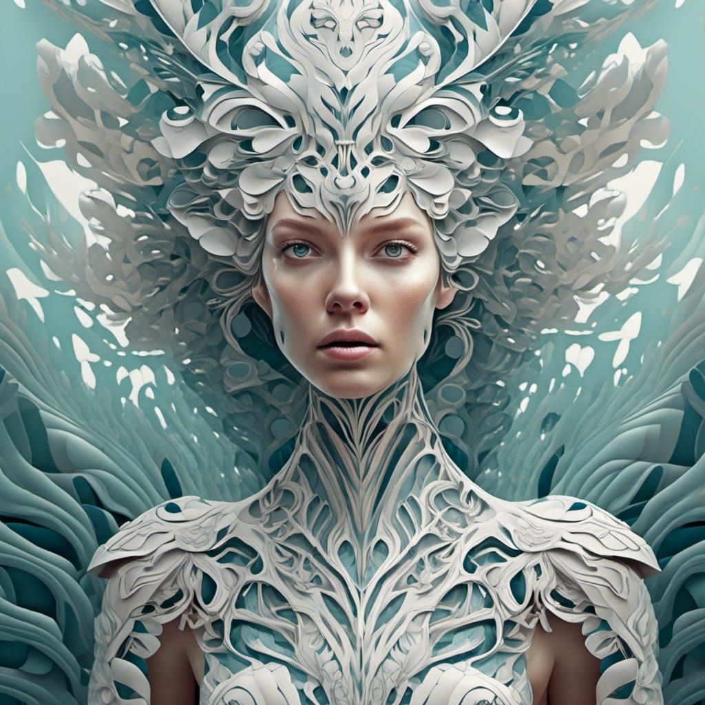 Rice Paper Woman in Scandinavian Forest