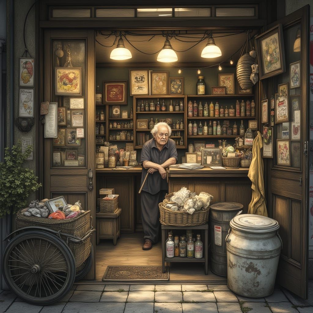 <lora:Whimsy Storefronts:1.0> test with human