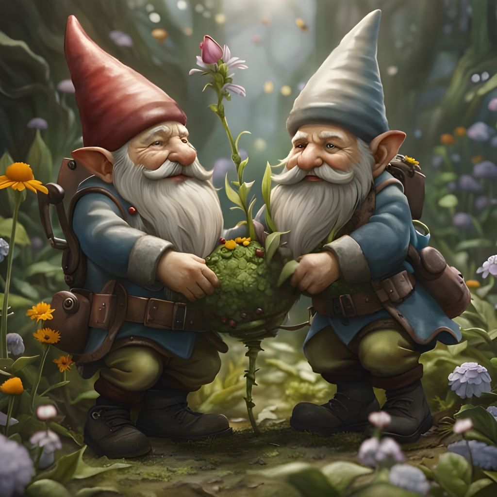 Garden Gnomes Teamwork in Fantasycore Artwork