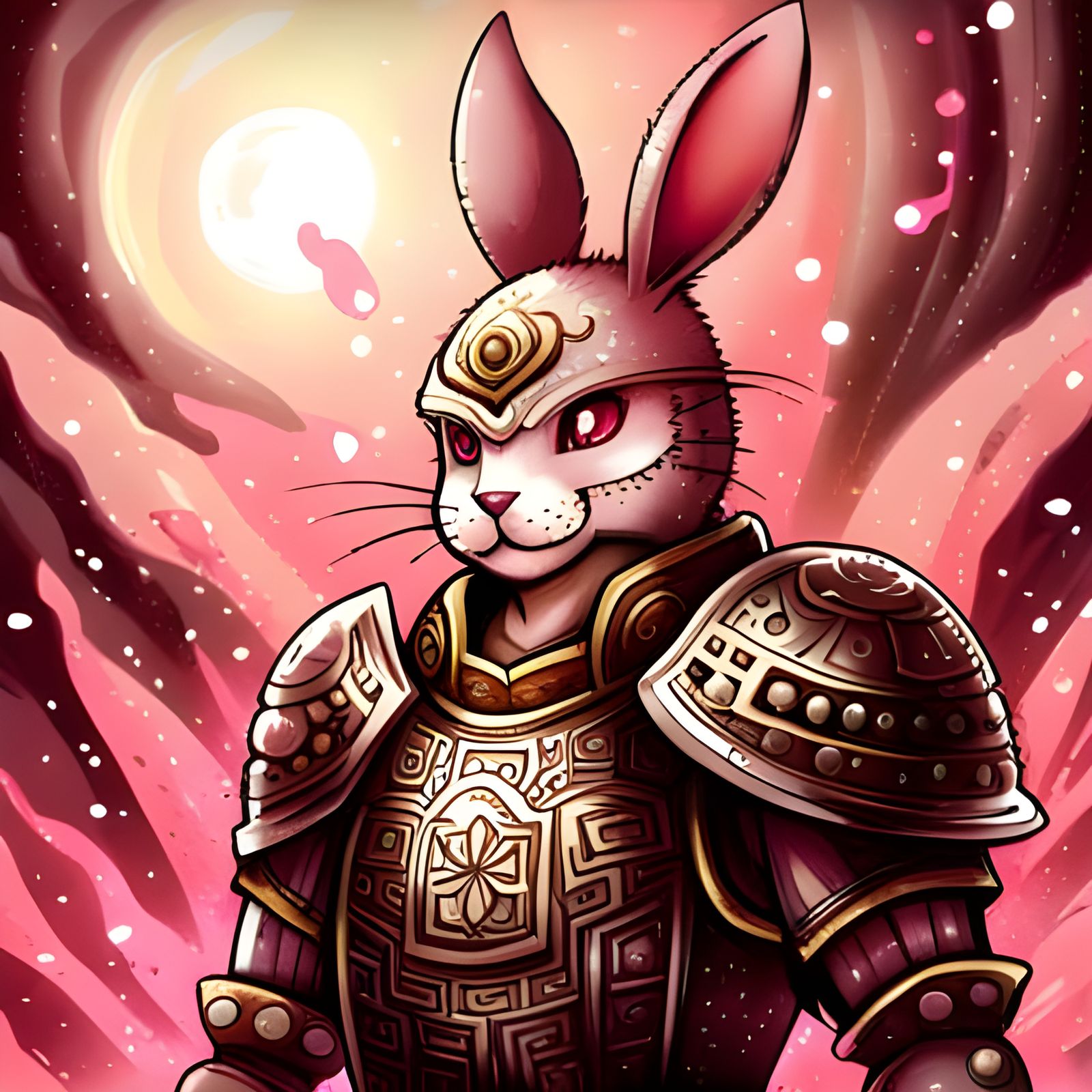Samurai Rabbit in Anime Style with Ink Flow