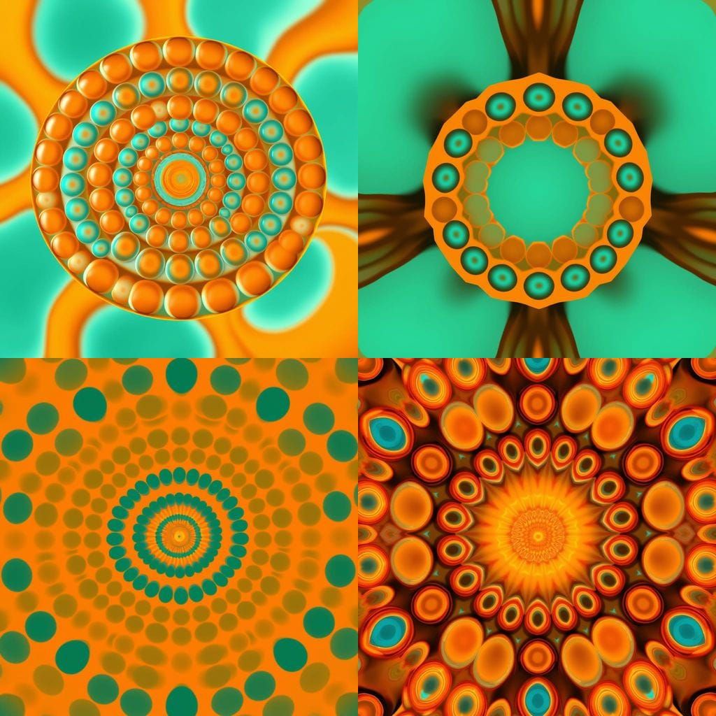 Holographic Circle in Vibrant Orange and Teal
