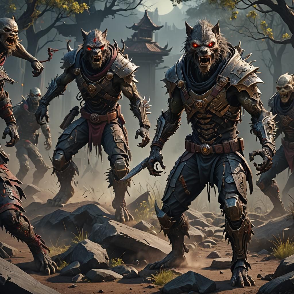 Ninja Werewolf Zombie Cyborg: Detailed Fantasy Art