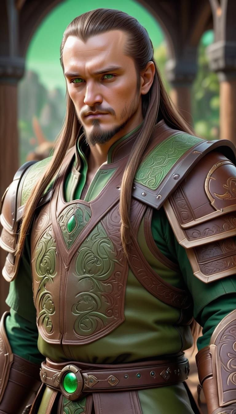 Qui-Gon Jinn in Hyperrealistic Warcraft Style Armor