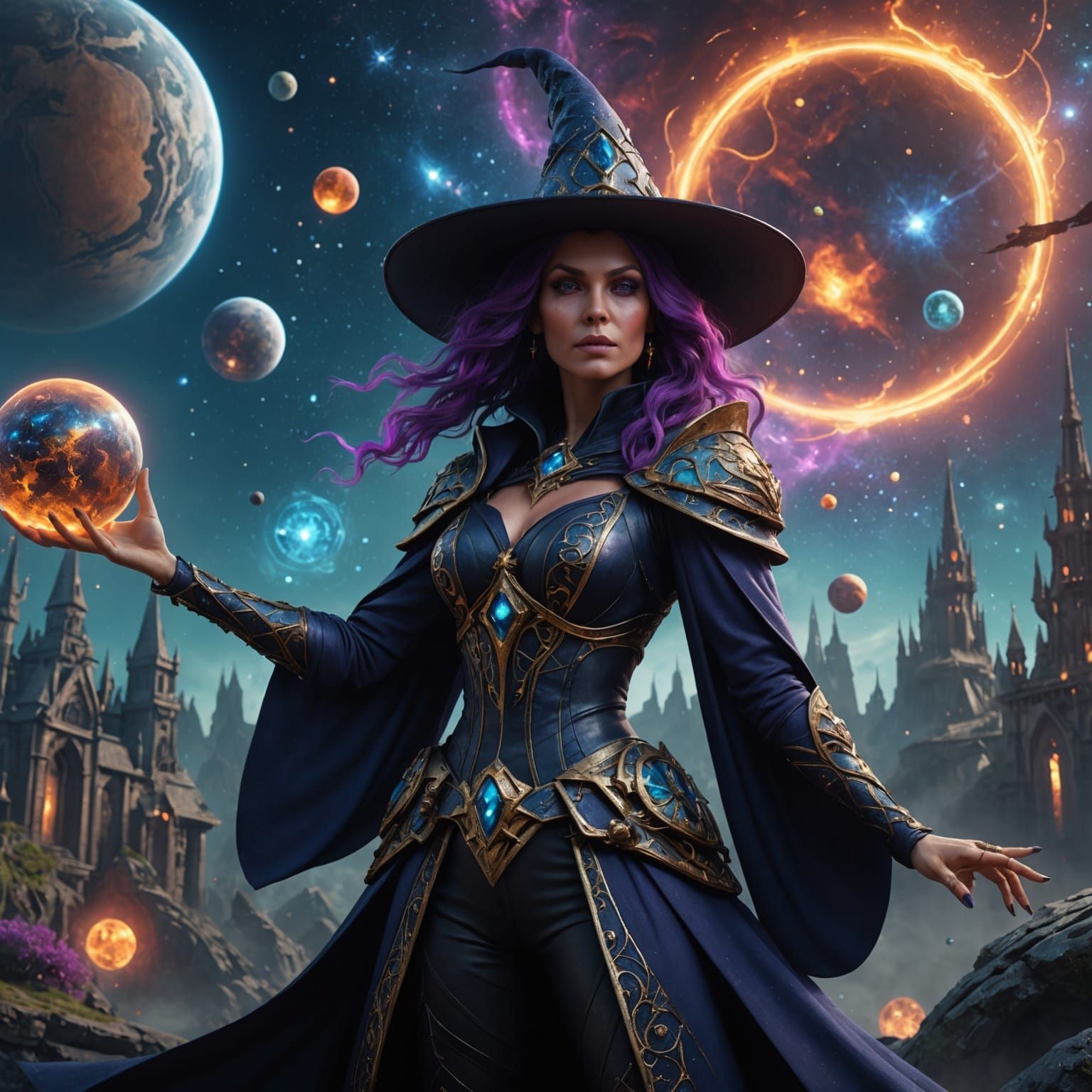 Cosmic Witch Fantasy Concept Art