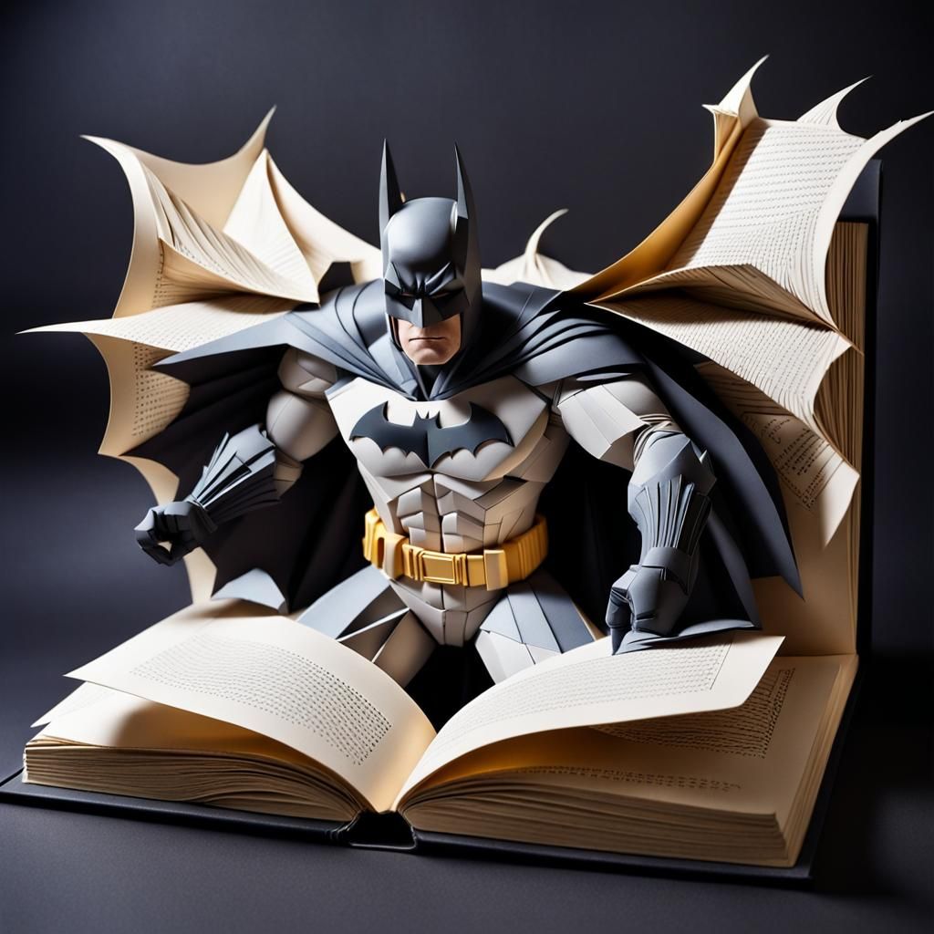 Batman coming to life out of the book pages