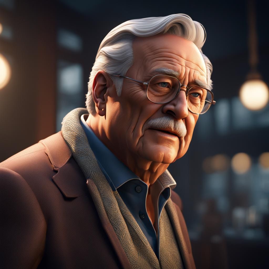 Hyperrealistic Portrait of Anxious Businessman