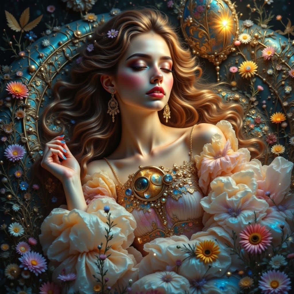 Sleeping Beauty's Exquisite Dream in Golden Hour