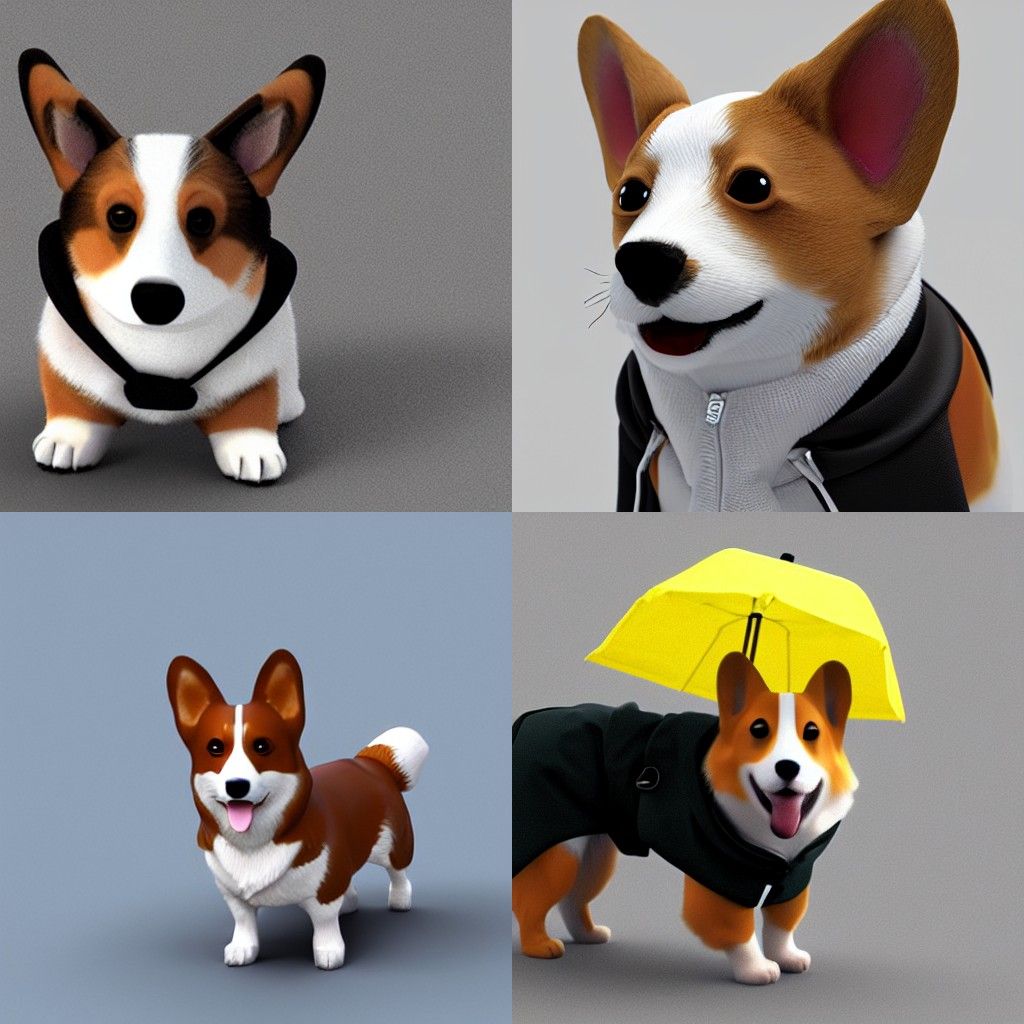 Corgi in Raincoat: Trending 3D Art