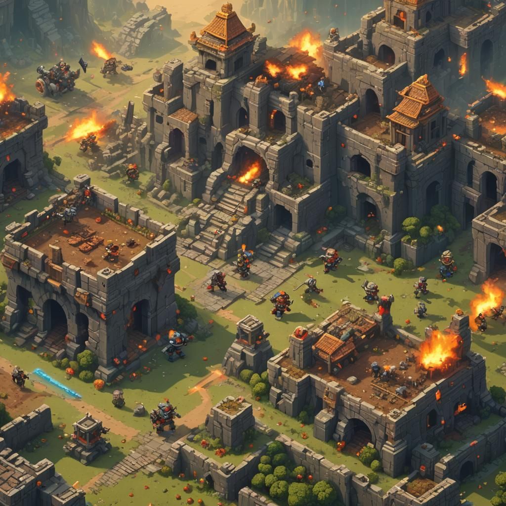 Epic Pixel Art Battle Scene with Karn and Family