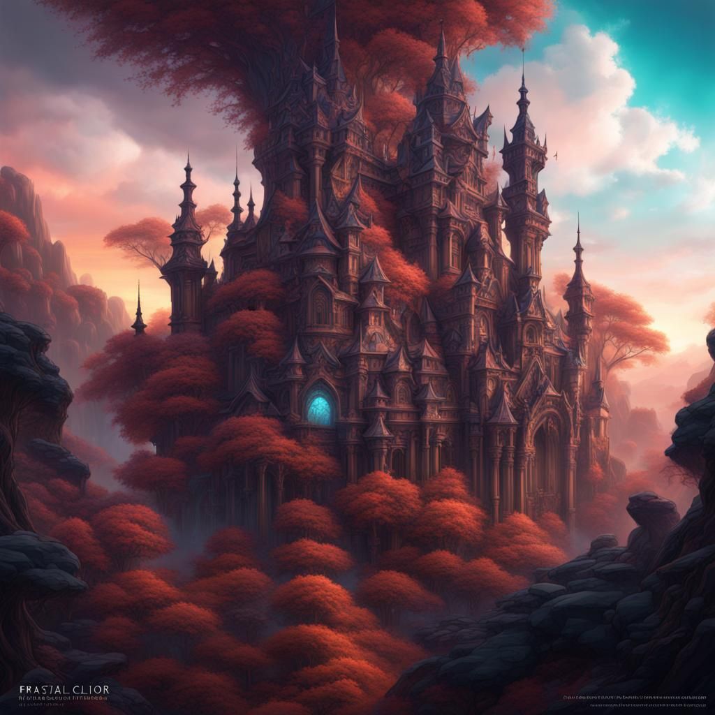 Fantastical Fractal Landscape in Detailed Matte Painting