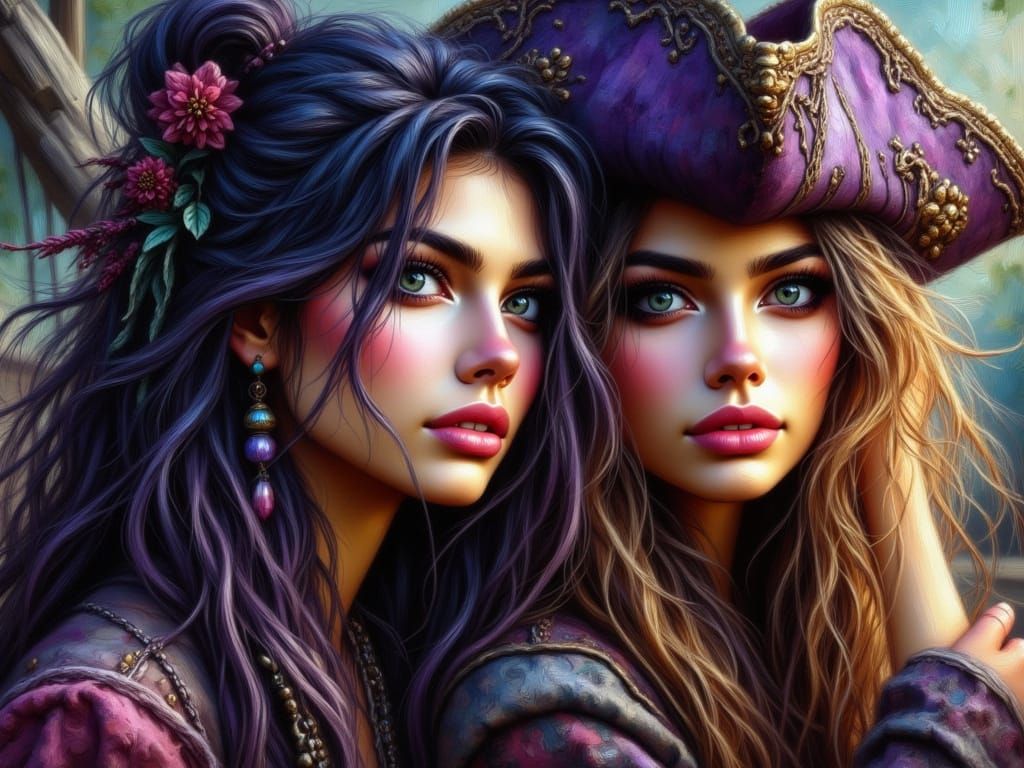 Pirate Women with Sword: Cinematic Digital Art