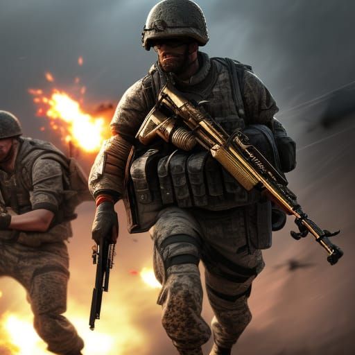 Epic 3D Soldier in World War 3 Battle