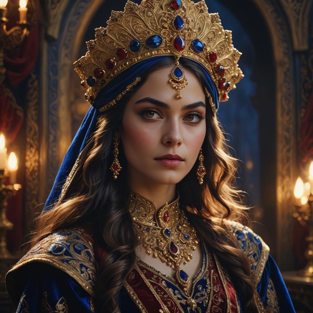 Young Countess Portrait with Golden Headdress