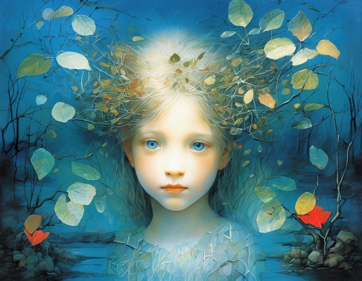 Misty Lake with Detailed Cabin and Vibrant Sunset