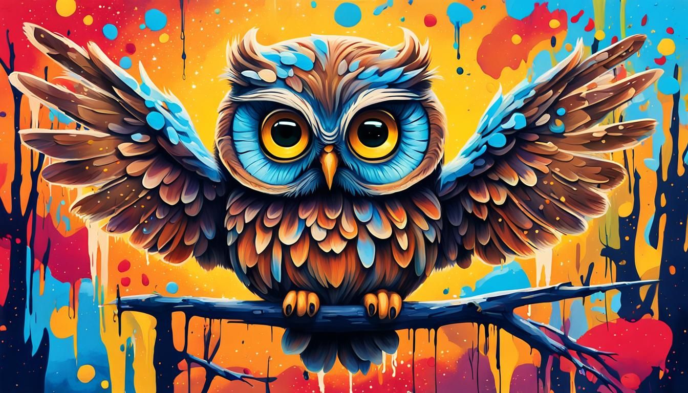 Mischievous Owl: Graffiti Art of Athena's Sacred Animal