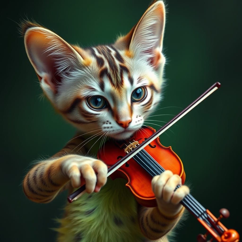 Exquisitely Beautiful Postmodern Alien Lynx Kitten Hybrid Vi...