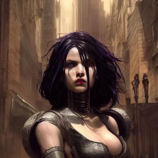 Hyperdetailed Robot Woman in Dark Fantasy Style