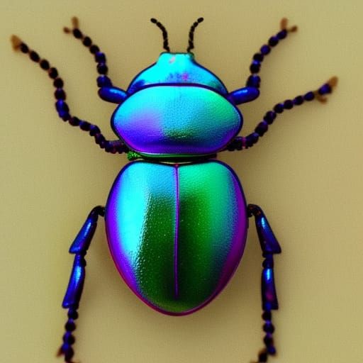 Jeweled Beetle in Iridescent Colors: Detailed Photograph