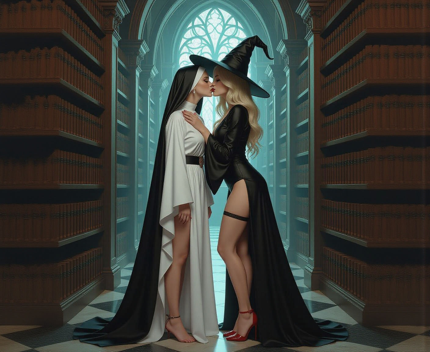 Gothic Dark Fantasy Art: Nuns and Witches in an Infinite Lib...