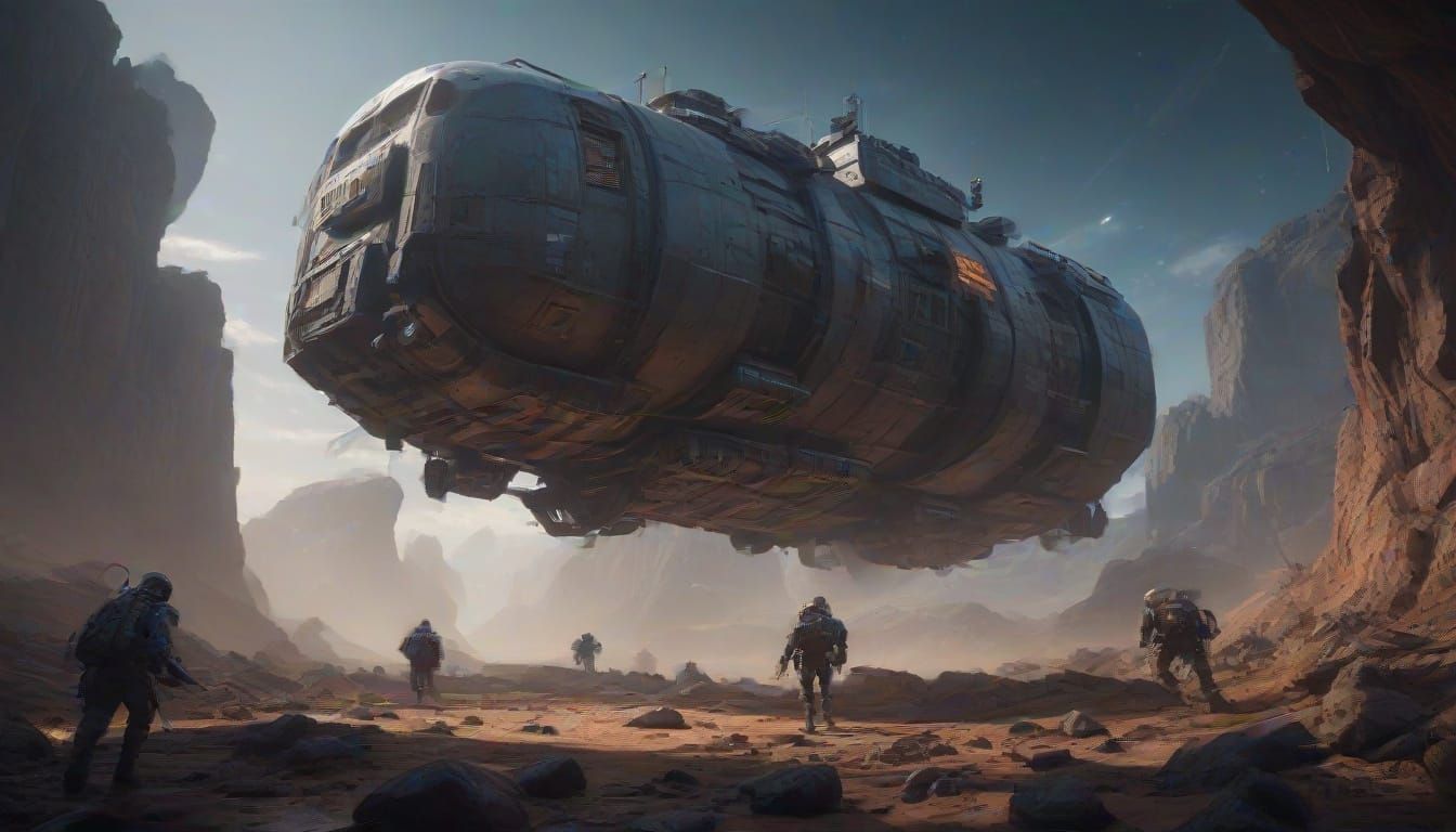 Epic Space Infantry March onto Harsh Rocky Planet