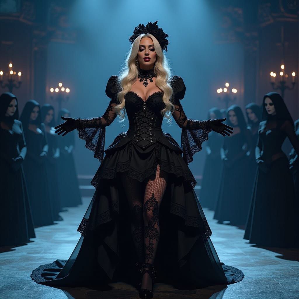 Lady Gaga's Gothic Ballroom Performance in Dark Fantasy Styl...