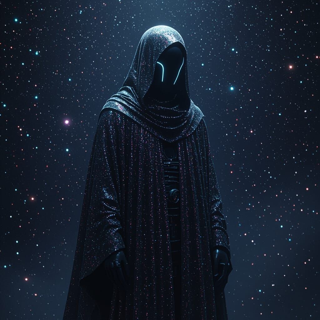 Mystical Void Person in Shimmering Robes