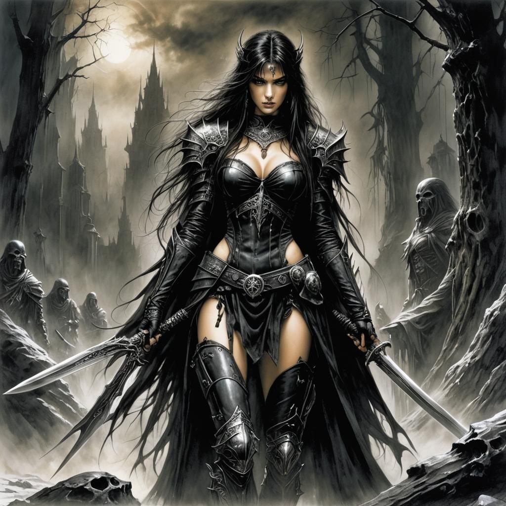 Grimdark Warrior in Gothic Art Style