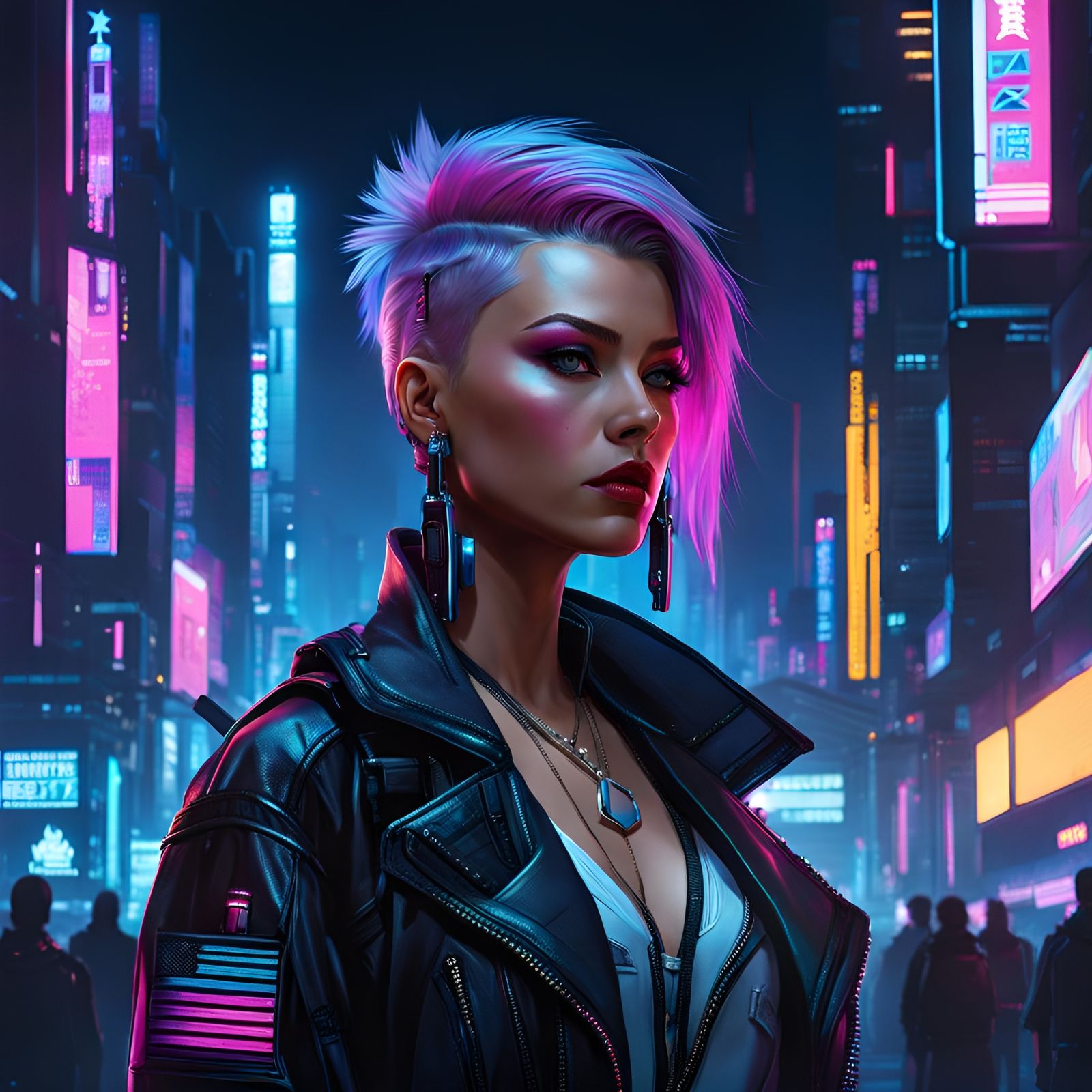 Cyberpunk Girl Portrait in Realistic Digital Art