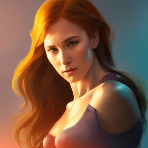 Jean Grey Portrait in Art Nouveau Style