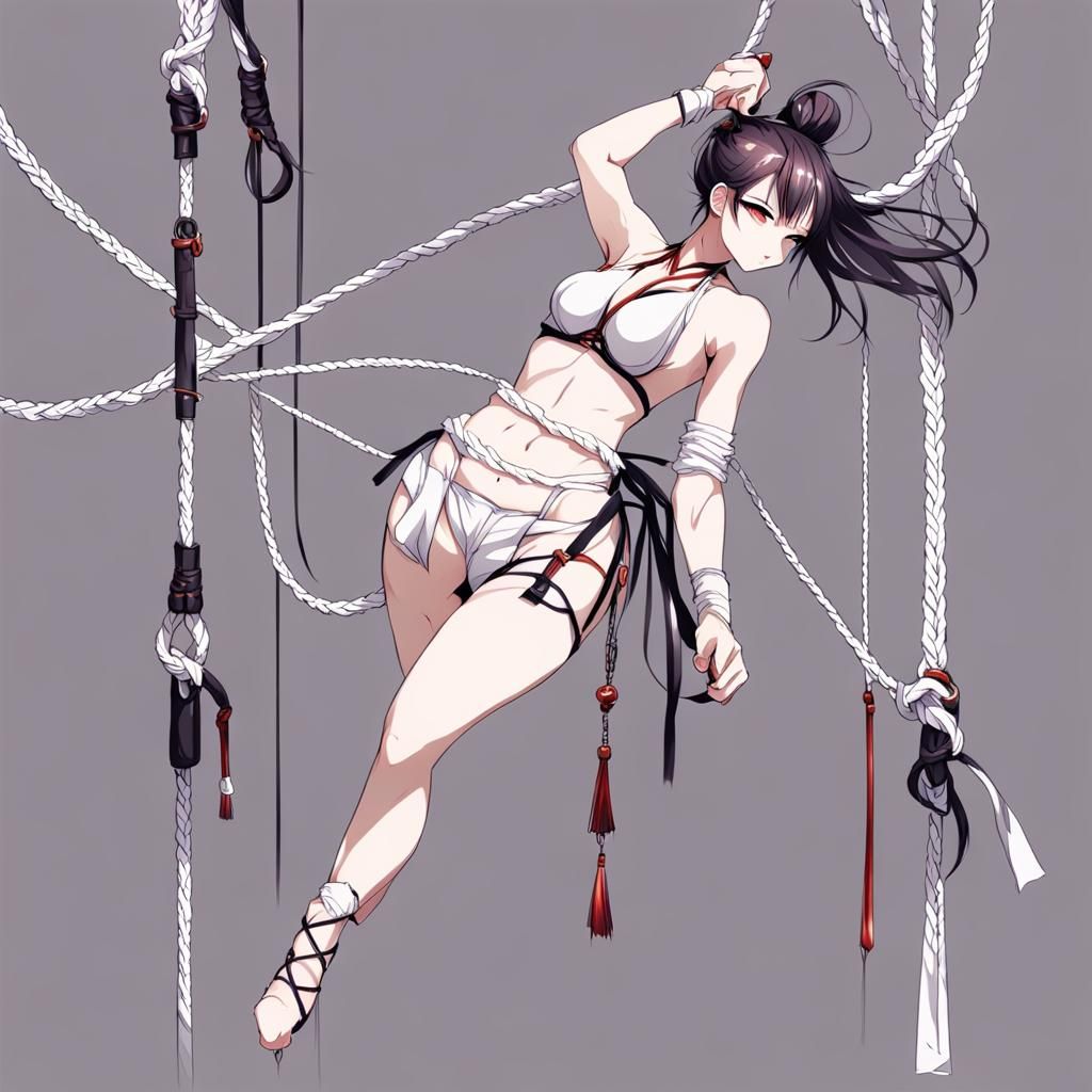 Shibari Figure in Anime Style