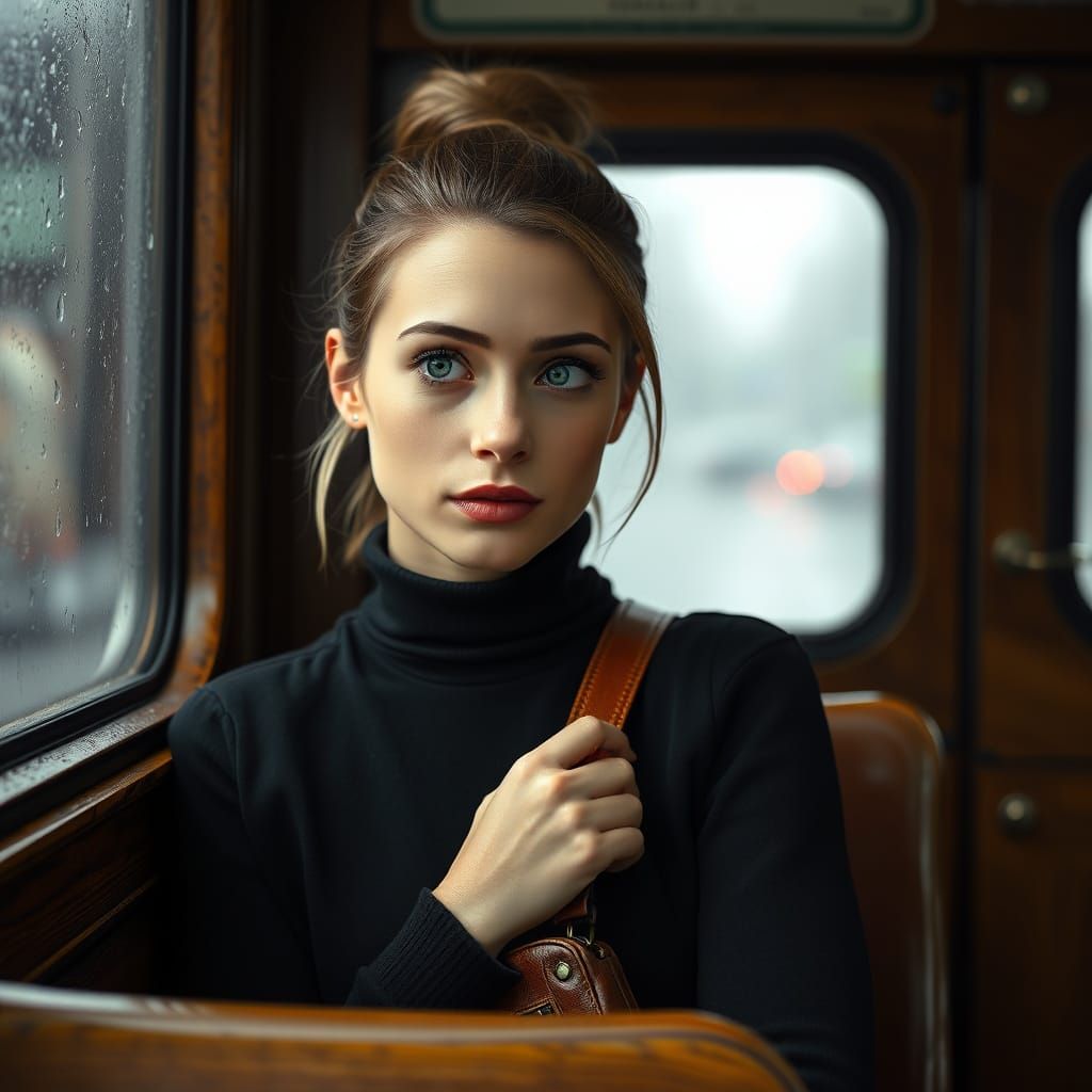 Atmospheric Cityscape with Lost Commuter