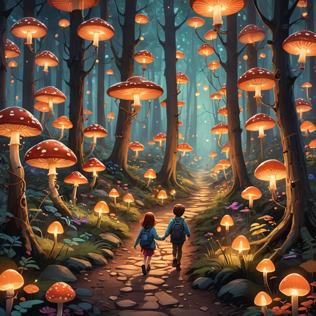 Enchanted Forest Path: A Whimsical Coloring Adventure