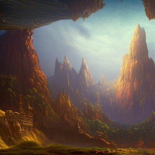 Fantastical Matte Painting in Deep Color, 8K