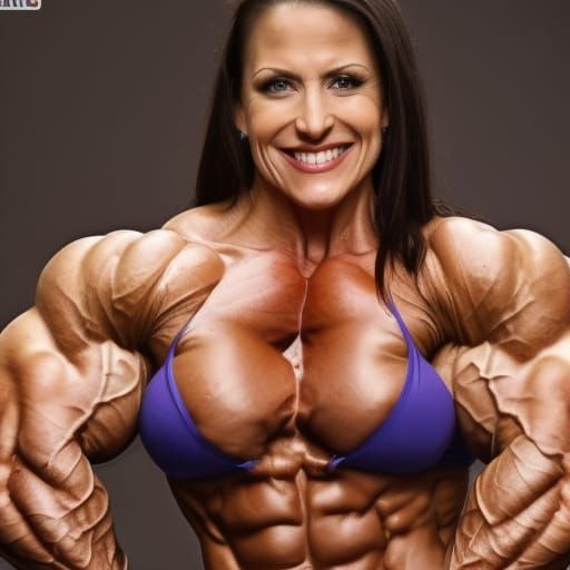 Muscular Female Bodybuilder with Ripped Physique