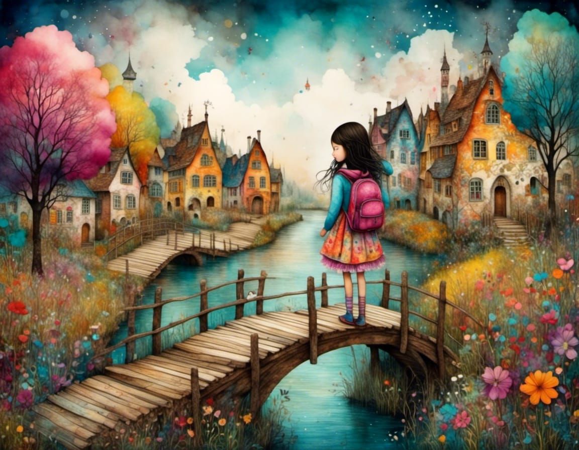 On Her Way to School