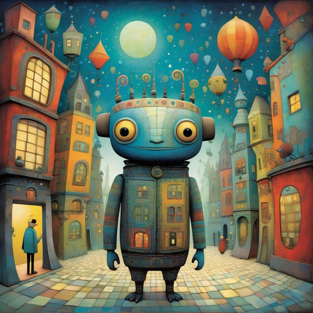 Whimsical Fantasy Creature in a Vibrant Setting