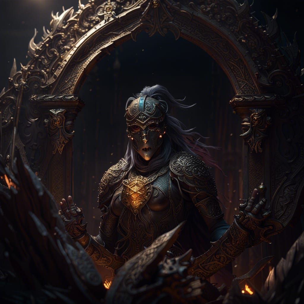 Dark Fantasy Landscape in Volumetric Lighting