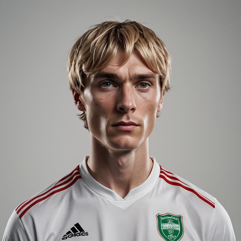 Detailed Portrait of Irish Soccer Player in Studio Lighting