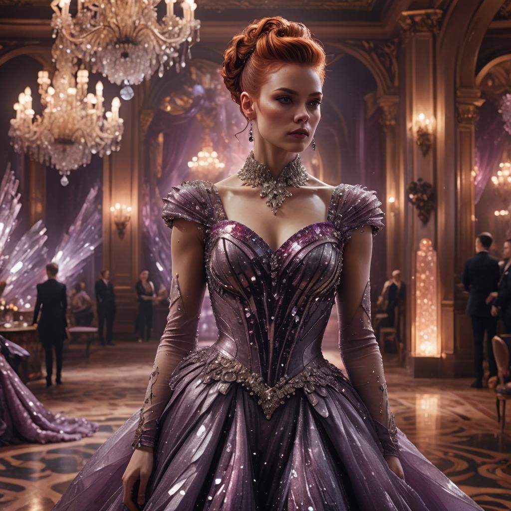 Woman in Crystal Gown in Ashley Wood Style